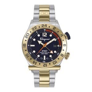 Salvatore Ferragamo 1927‎ Men’s Swiss Made GMT Watch 44mm Two-Tone SFMZ00522